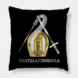 Orisha Obatala Papal Hat Silver Sword and Whisk Pillow