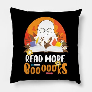 Read More Books Halloween Cute Ghost Boo Librarian Teacher, read more boooooks Pillow