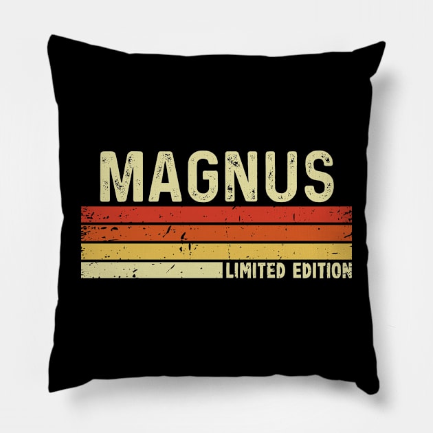 Magnus First Name Vintage Retro Gift For Magnus Pillow by CoolDesignsDz