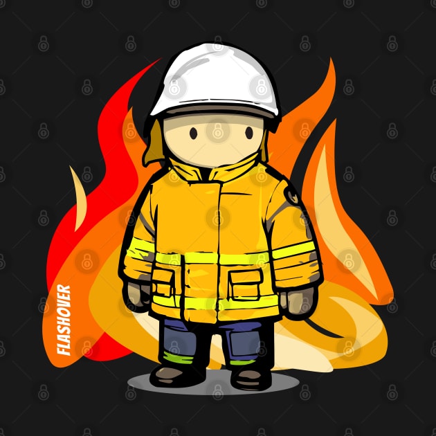 Rural Firefighter Male - Large Design (White Helmet) by Flashover