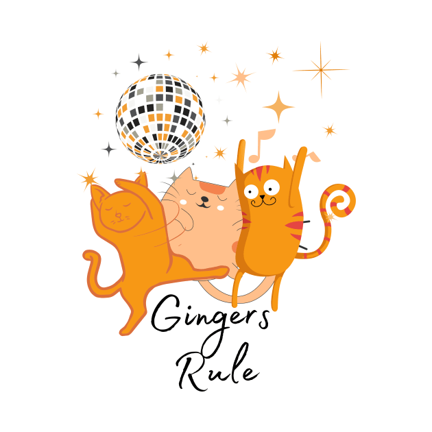 Ginger Cats Dance Party by TammyWinandArt