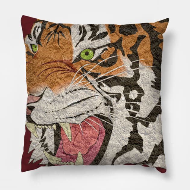 Angry Tiger Pillow by osfe