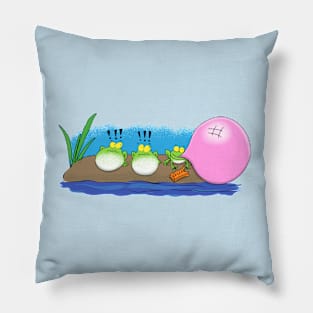 Funny frogs cartoon Pillow