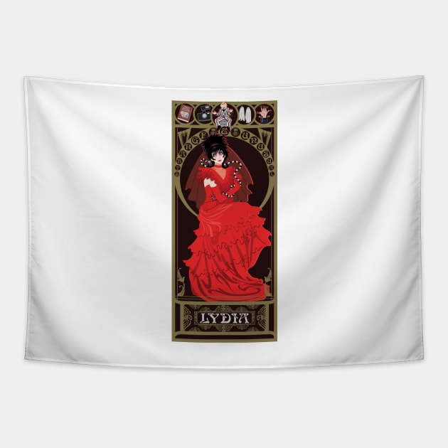 Lydia - art nouveau - Beetlejuice Tapestry by captainlaserbeam