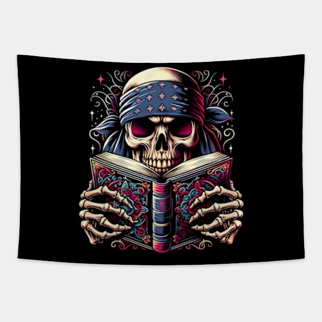 skeleton reading death note Tapestry by FnF.Soldier 