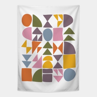 Cute Colorful Geometric Shapes Drawing Tapestry