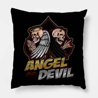 Angel or Devil skull faces Pillow