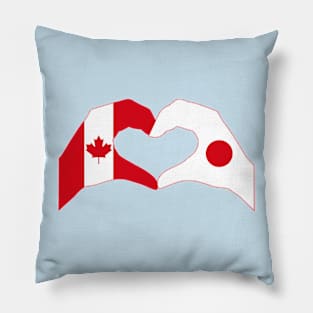 We Heart Canada & Japan Patriot Flag Series Pillow