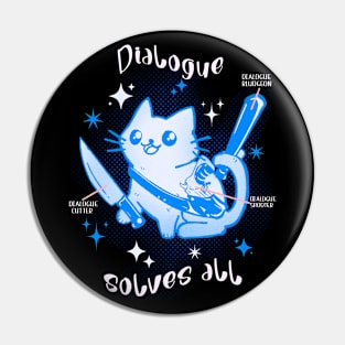 Dialogue Cat Blue Pin