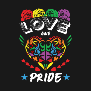 Love and Pride Heart and Roses 2022 T-Shirt