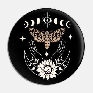 Mystical Moth Celestial Moon phase Pin