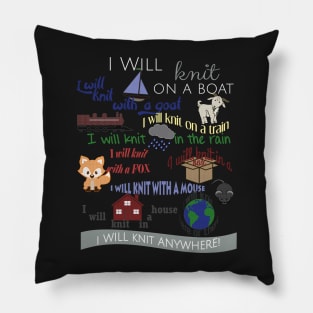 Knitting Products &quot;I Will Knit with a Goat...&quot; Pillow