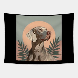 Retro Weimaraner: Pastel Pup Revival Tapestry