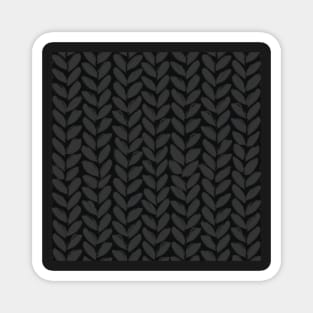 Black Chunky Knit Blanket Pattern Magnet