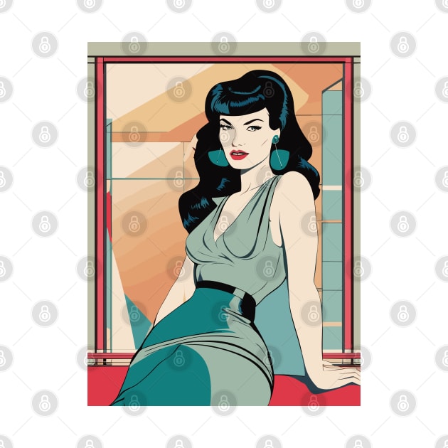 Glamour Seat Bettie Page Retro Art Deco by di-age7