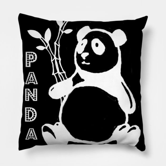 White panda Pillow by Sunshoppe