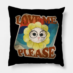 Love Me Cat Vintage Pillow