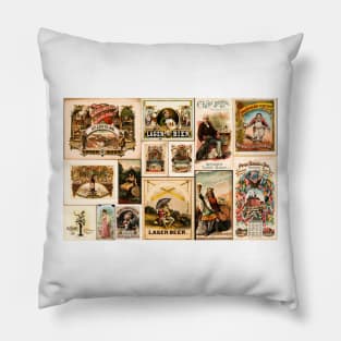 Vintage Lager Beer Advertising Posters Pillow