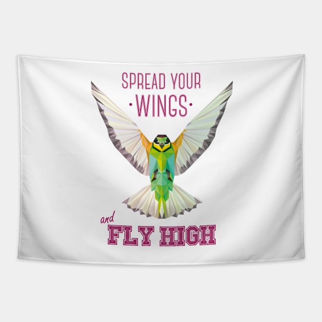 Geometric Bird (humming bird) - Spread your wings Tapestry by ImproveYourself