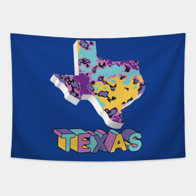 Texas State 3D Map ARt - Texas Map - Tapestry  TeePublic