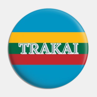 Trakai City in Lithuania Flag Colors Stripes Pin