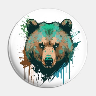 Graffiti Paint Grizzly Bear Creative Pin