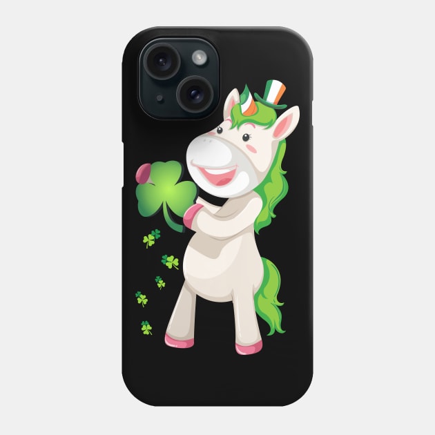 St Patricks Day Girls Dabbing Unicorn Leprechaun Lepricorn Phone Case by Pannolinno