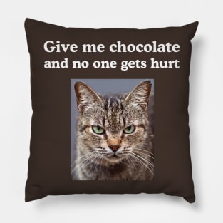 Tabby Cat for Guys and Grumpy Coffee Lover Pillow