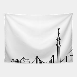 Tokyo Skyline: A Single Line of Beauty Tapestry