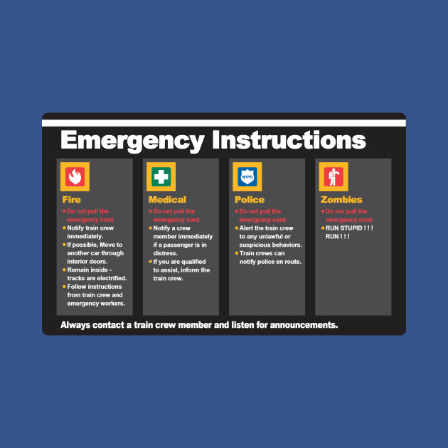 Subway Emergency Instructions - Scary - T-Shirt