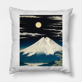 Ukiyo-E Mount Fuji Full Moon Pillow