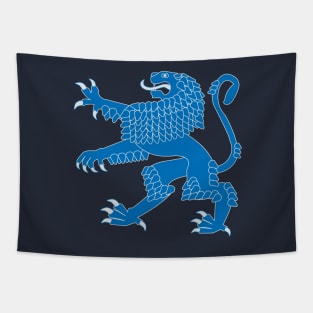 Heraldic Rampant Lion (Blue) Tapestry