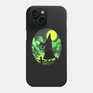 GRIM REAPER WATCHING HALLOWEEN MOON Phone Case