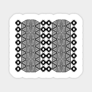 Aztec Pattern Design Black Magnet