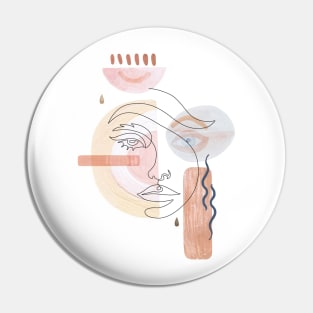 Abstract modern woman face Pin