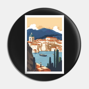 Dubrovnik Croatia Illustration Drawing Pin