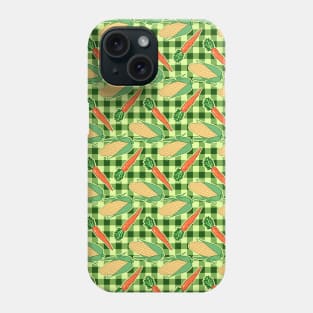 Corn Carrots Gingham Pattern Phone Case