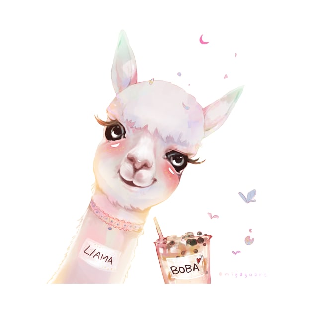 LLama Boba by Miya Gu Art