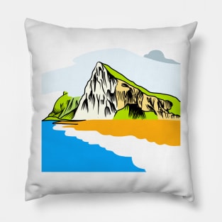 The north face of the Rock of Gibraltar Pillow