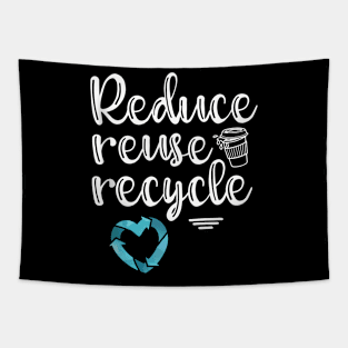 Plastic Recycling Heart Earth Day Tapestry