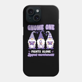 Gnome Fighting With My Gnomies Lupus Awareness Month 2024 Phone Case