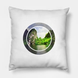 Trang An Ninh Binh Vietnam Landscape Pillow