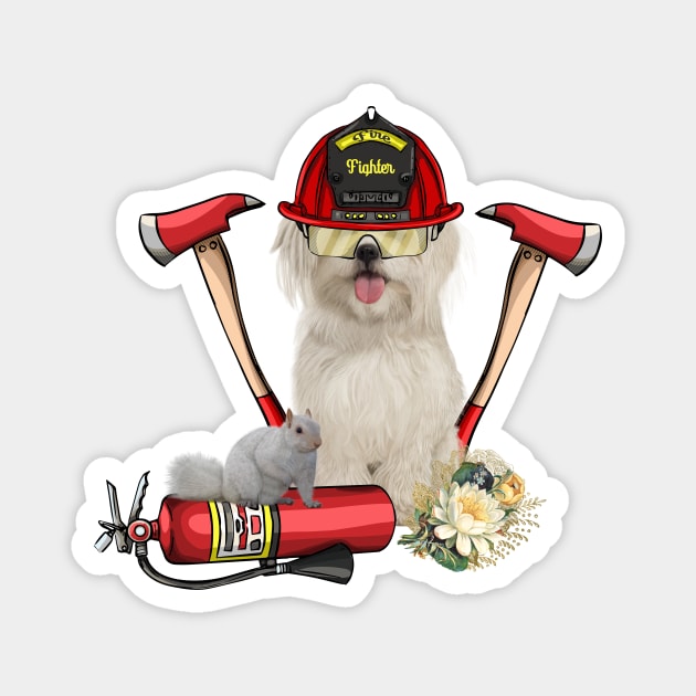 Funny cute firefighter dog Magnet by Nicky2342