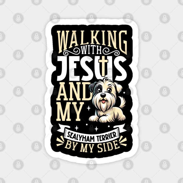 Jesus and dog - Sealyham Terrier Magnet by Modern Medieval Design