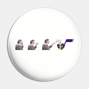 Jerry Sloan: A Love Story (mardi gras colors) Pin