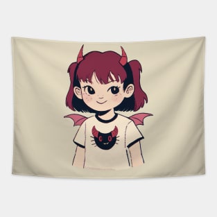 Сute demon girl Tapestry