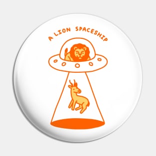 A Lion Spaceship Pin