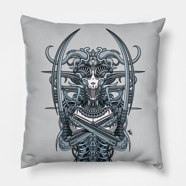 Biofeign Reaper Pillow by Munchbud Ink