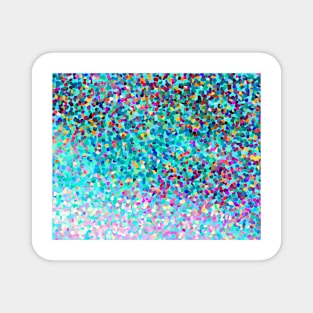 Aqua Blue Multicolored Abstract Art Shapes Pattern Magnet