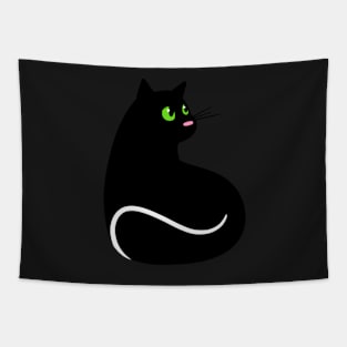 Elegant Black Cat Tapestry